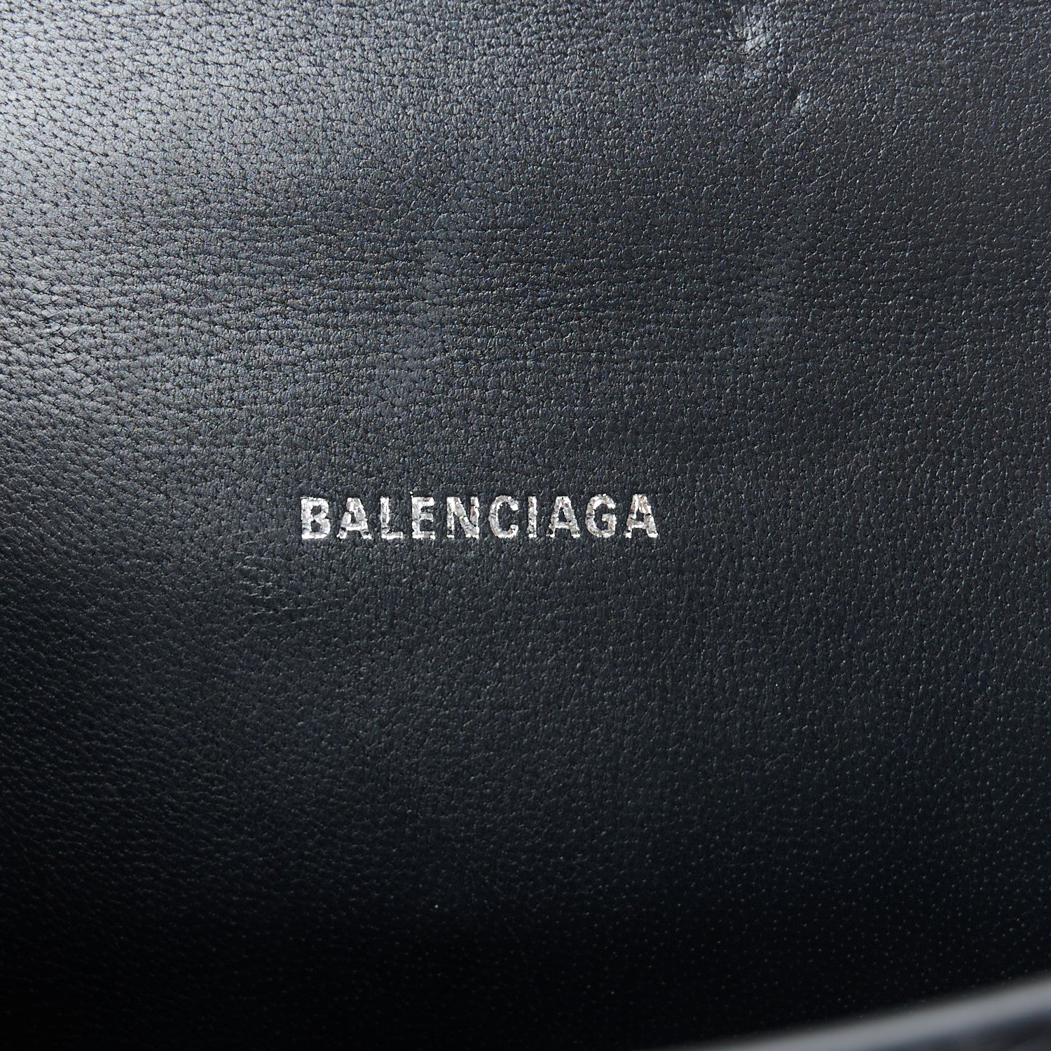 Balenciaga Shiny Calfskin Strass Monochrome Crocodile Embossed Hourglass Top Handle Bag XS Black 5 of 9