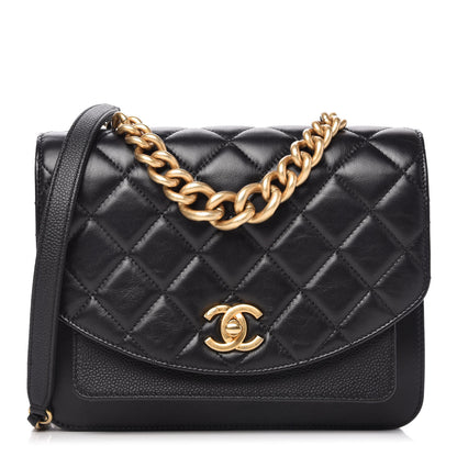 Chanel Calfskin Caviar Quilted Chain Handle Flap Black 1 of 10