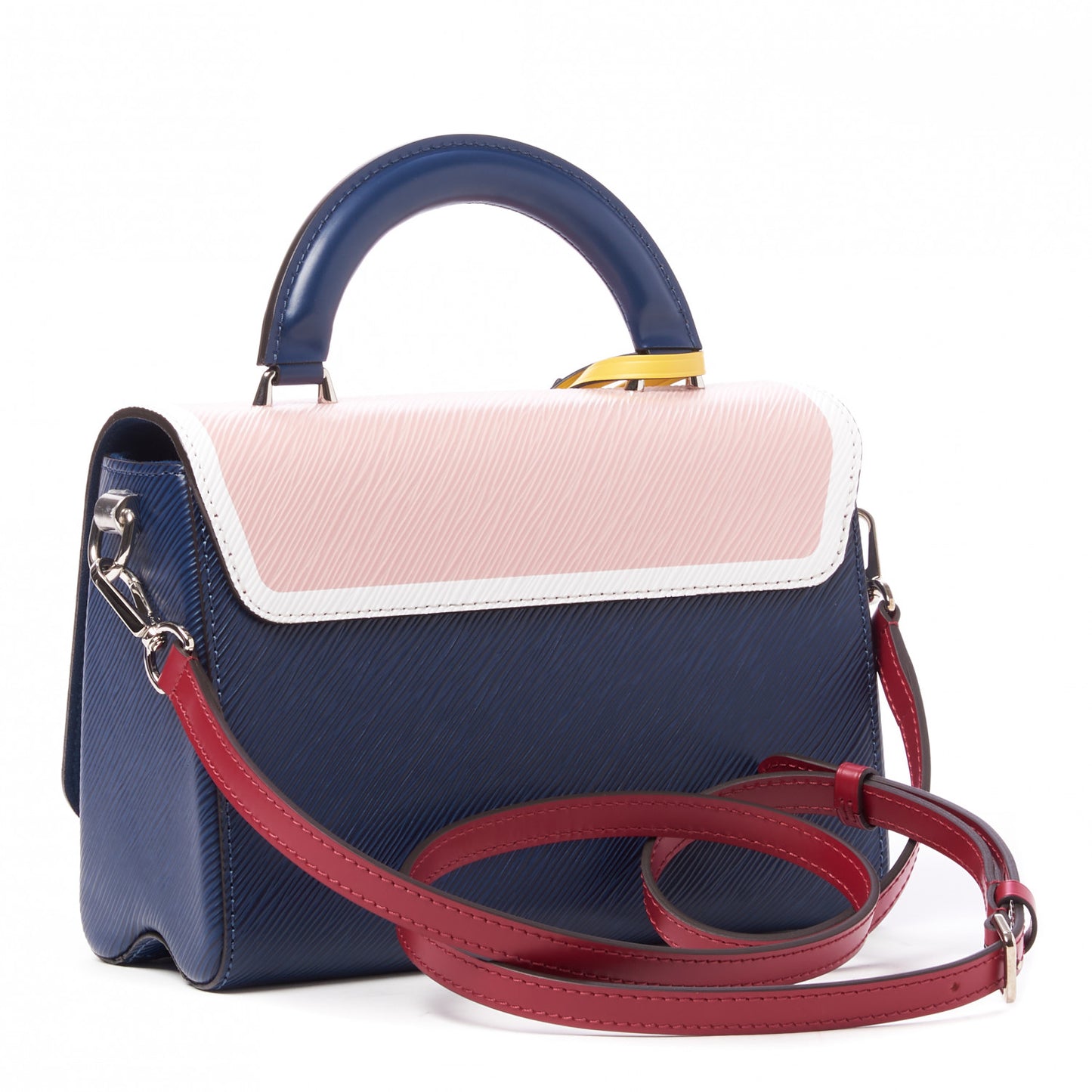 Epi Peace Twist Shoulder Bag MM Navy Rose Ballerine