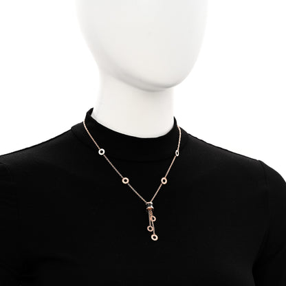Bulgari 18K Rose Gold Diamond Black Ceramic B.Zero1 Necklace 2 of 4