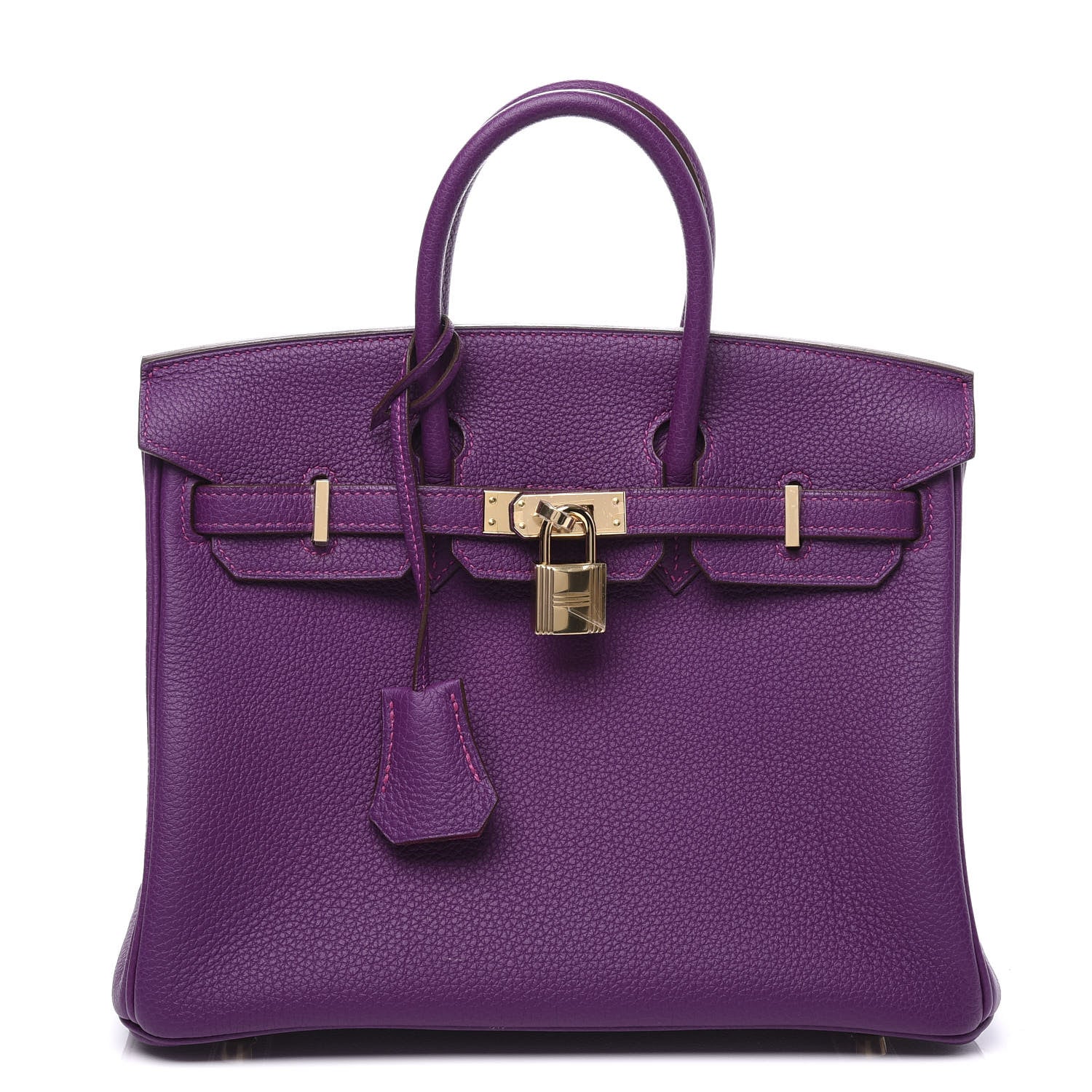Hermes Togo Horseshoe Birkin 25 Anemone Rose Poupre 1 of 18