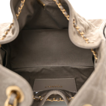 Chanel Suede Quilted Small Chanel 25 Handbag Dark Grey 5 of 11