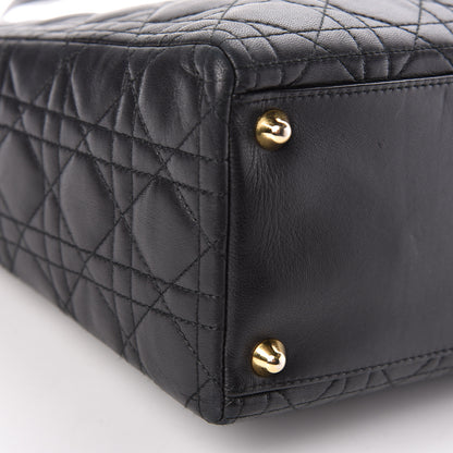 Christian Dior Lambskin Cannage Large Lady Dior Black 9 of 14