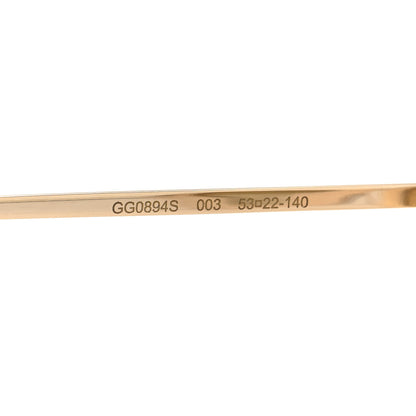 Gucci Metal Acetate Horsebit Print Round Frame Sunglasses GG0894S White Brown 6 of 9