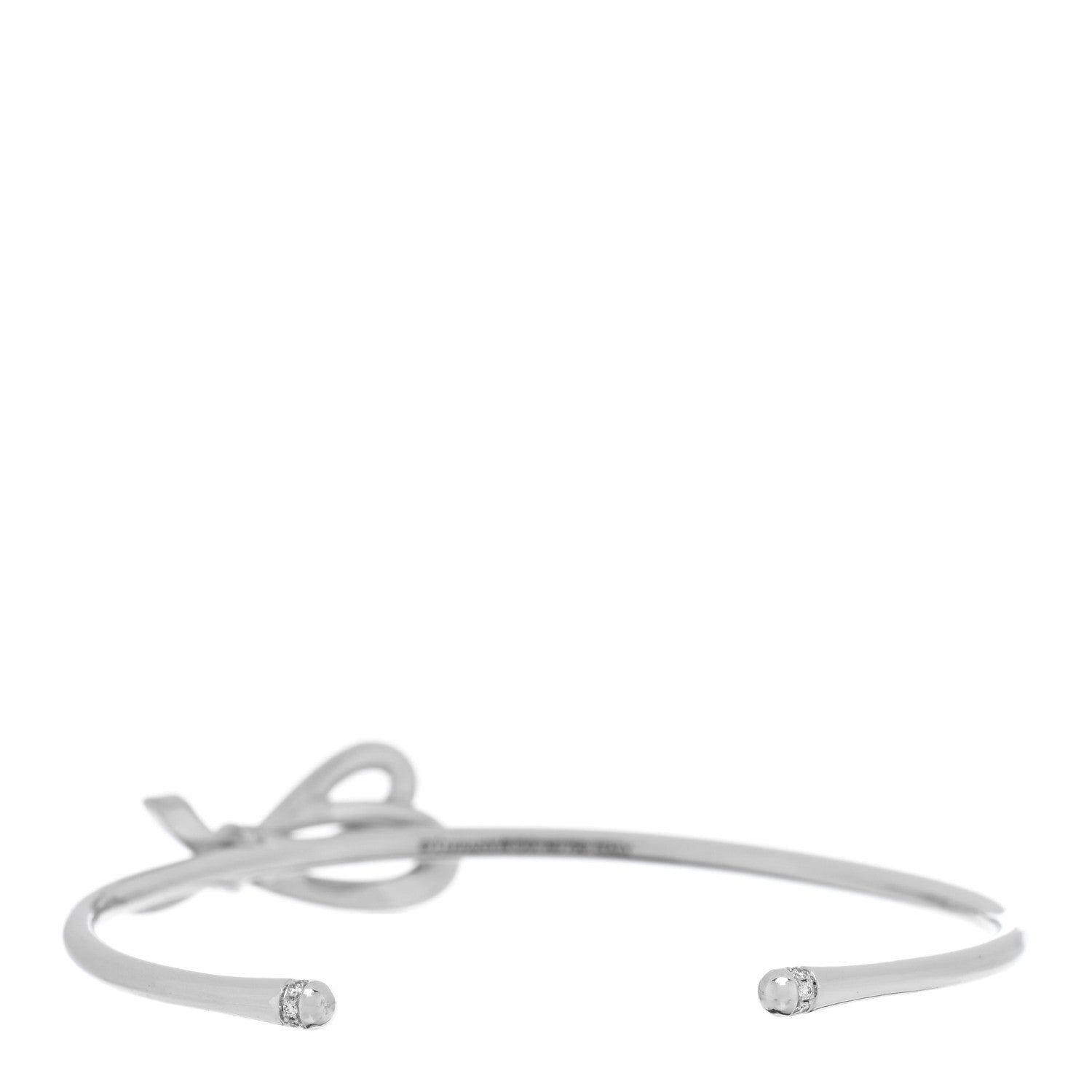 Tiffany 18K White Gold Diamond Bow Cuff Bracelet 2 of 4