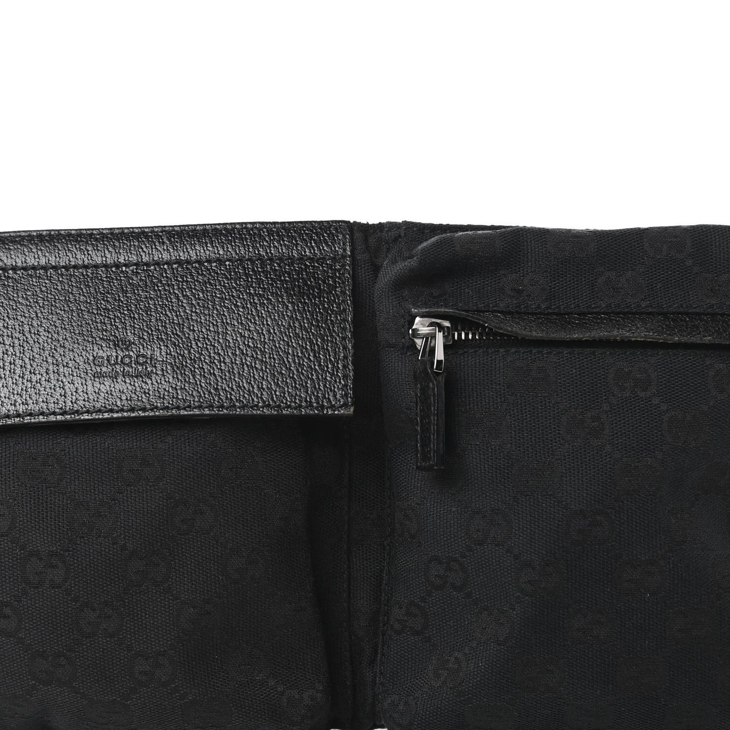 GG Monogram Double Pocket Belt Bag Black