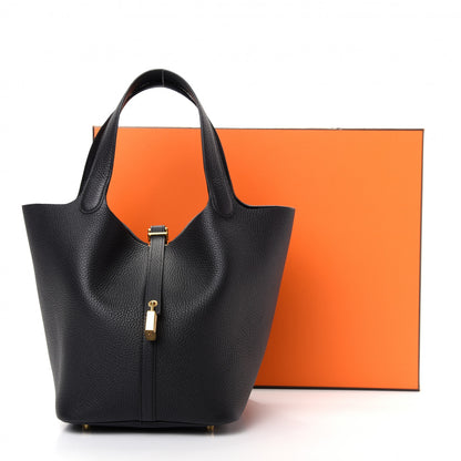 Hermes Taurillon Clemence Picotin Lock 22 MM Black 10 of 10