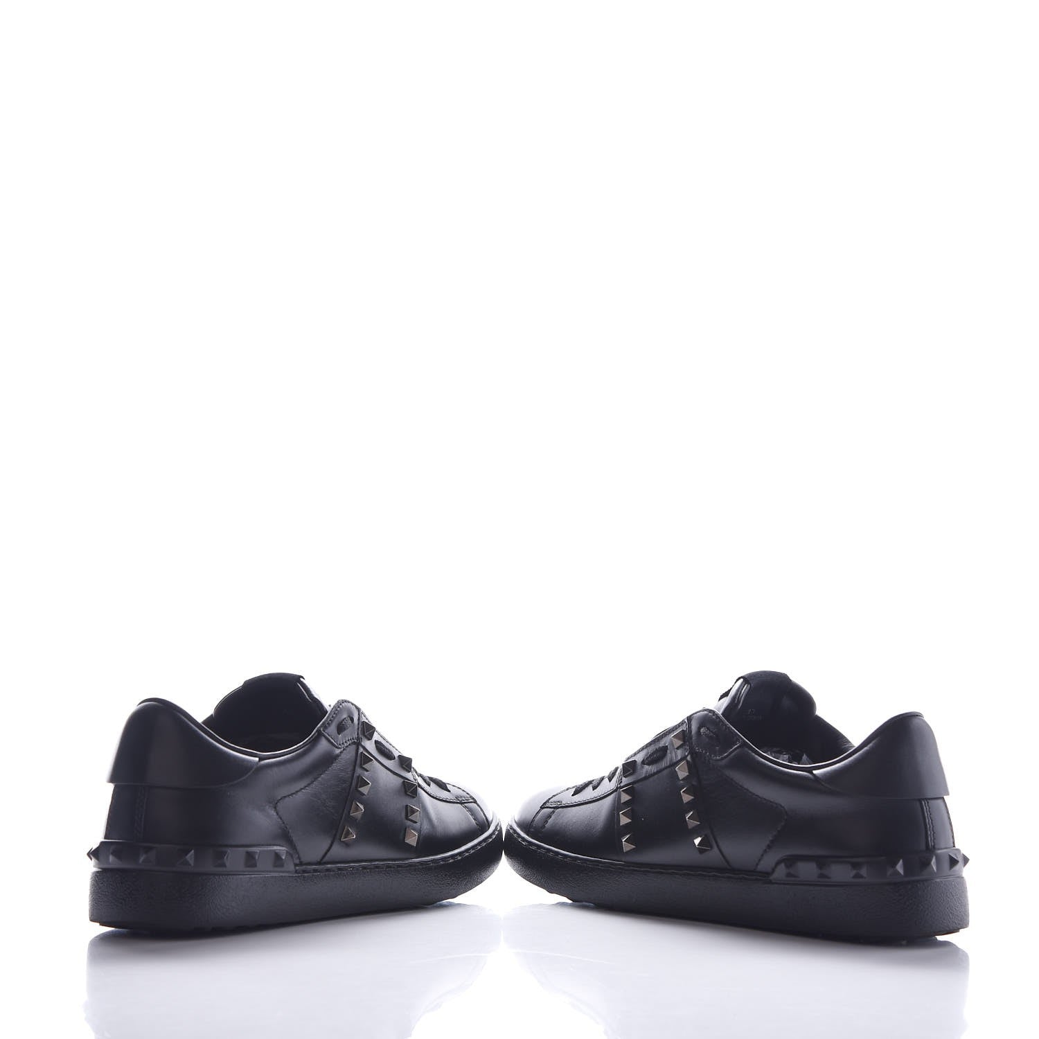 Valentino Garavani Calfskin Mens Rockstud Untitled Open Sneakers 39 Black 6 of 12