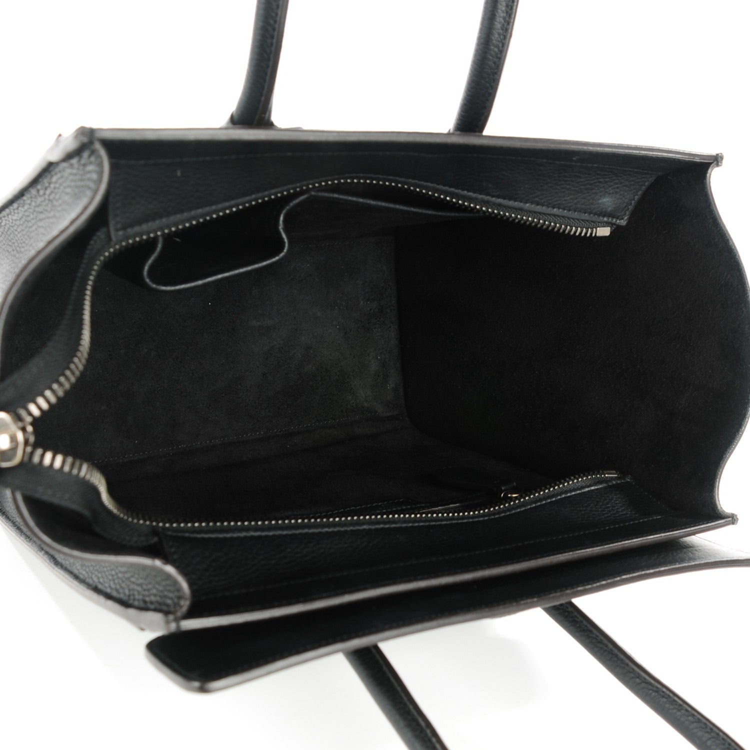 Celine Drummed Calfskin Micro Luggage Black 5 of 7