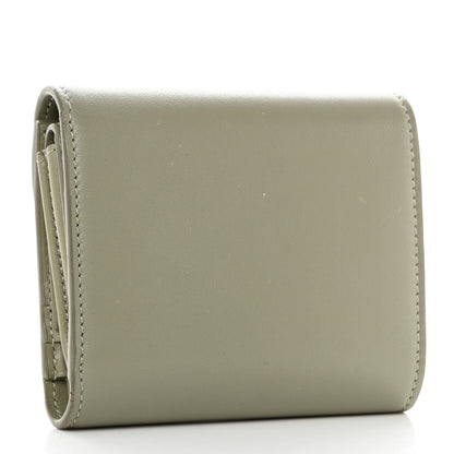 Celine Shiny Calfskin Triomphe Compact Wallet Green Clay 3 of 9