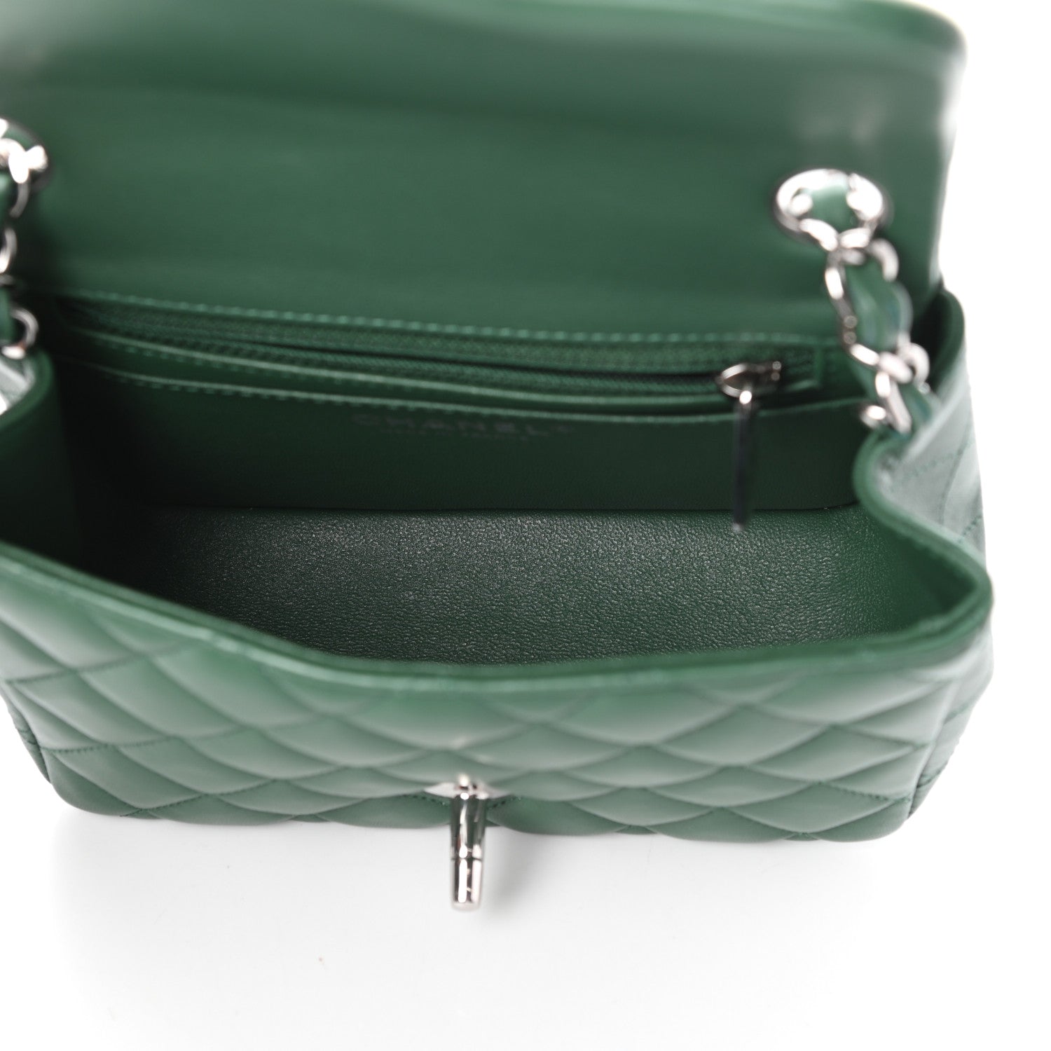 Chanel Lambskin Quilted Mini Square Flap Green 5 of 9