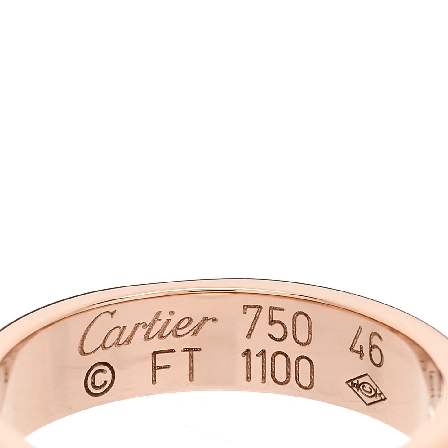 18K Pink Gold 4mm Happy Birthday Band Ring 46 3.75