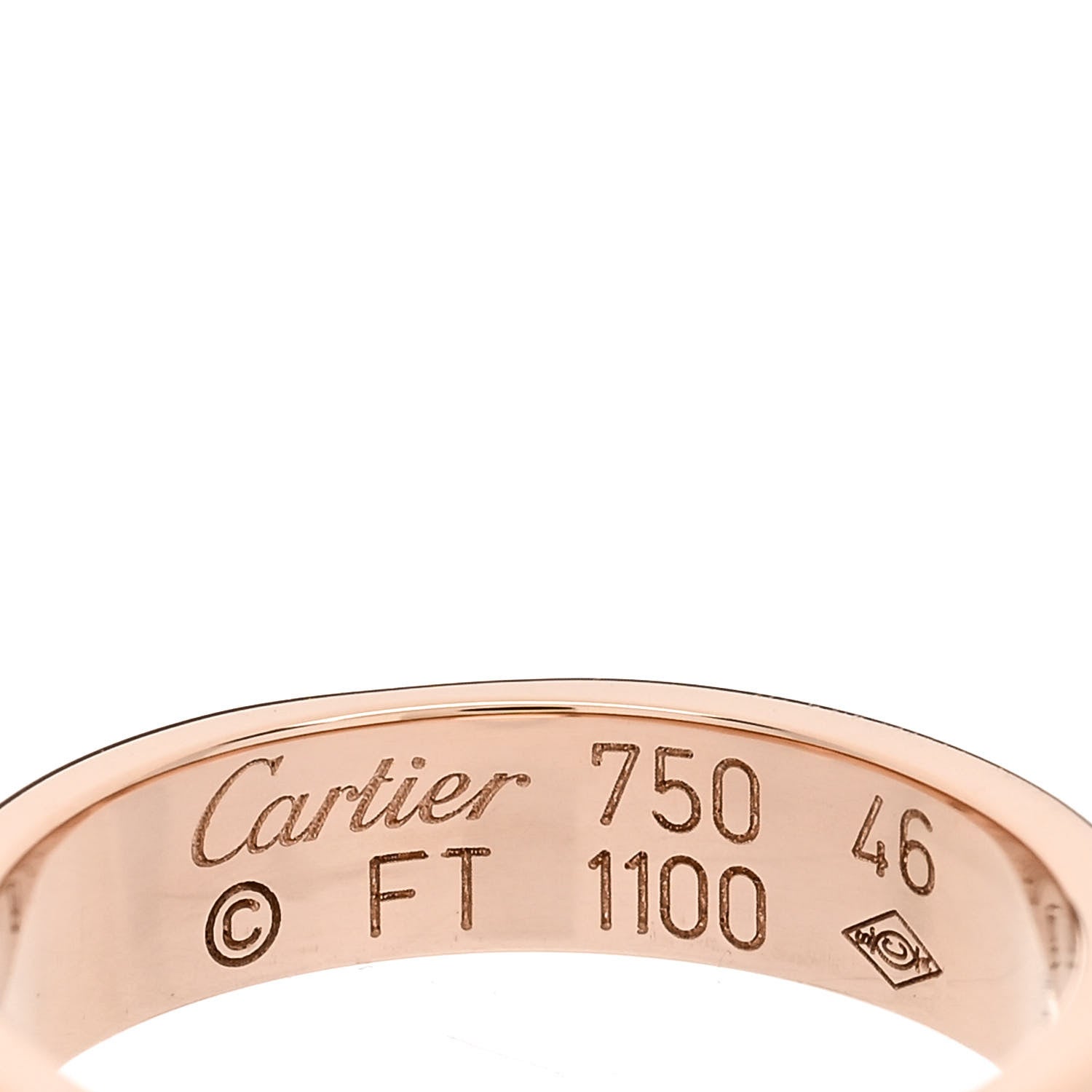 Cartier 18K Pink Gold 4mm Happy Birthday Band Ring 46 3.75 4 of 4