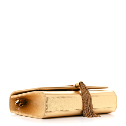 Saint Laurent Metallic Calfskin Small Classic Monogram Kate Tassel Satchel Gold 4 of 10