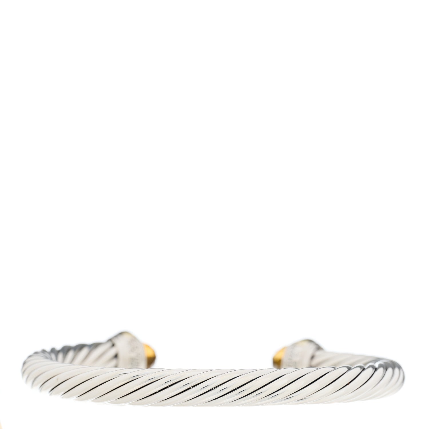 David Yurman Sterling Silver 14K Yellow Gold Citrine 7mm Cable Classics Bracelet 2 of 3