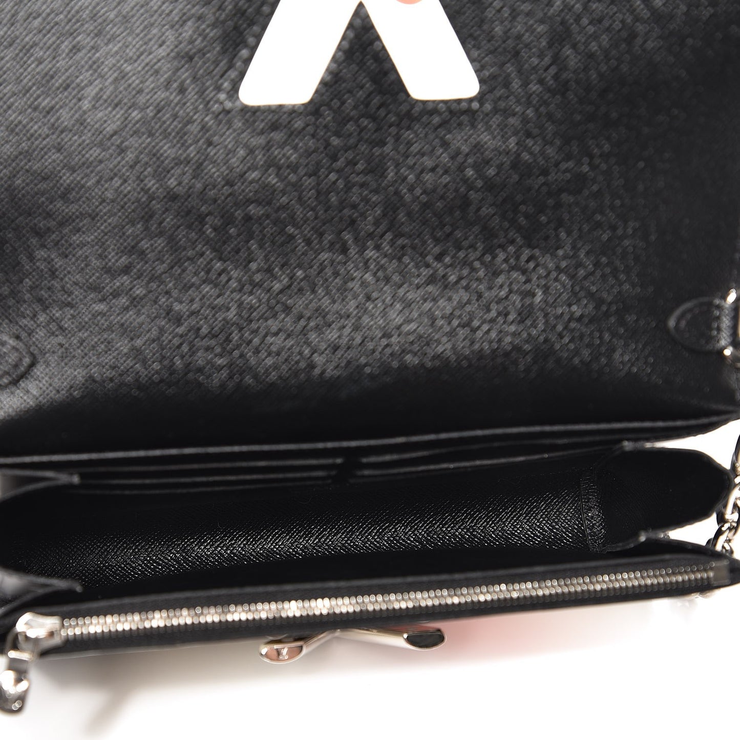 Epi Reverse Monogram Twist Chain Wallet Rose Ballerine