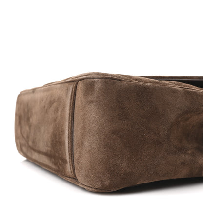 Saint Laurent Suede Chevron Quilted Medium LouLou Bark Brown 11 of 12
