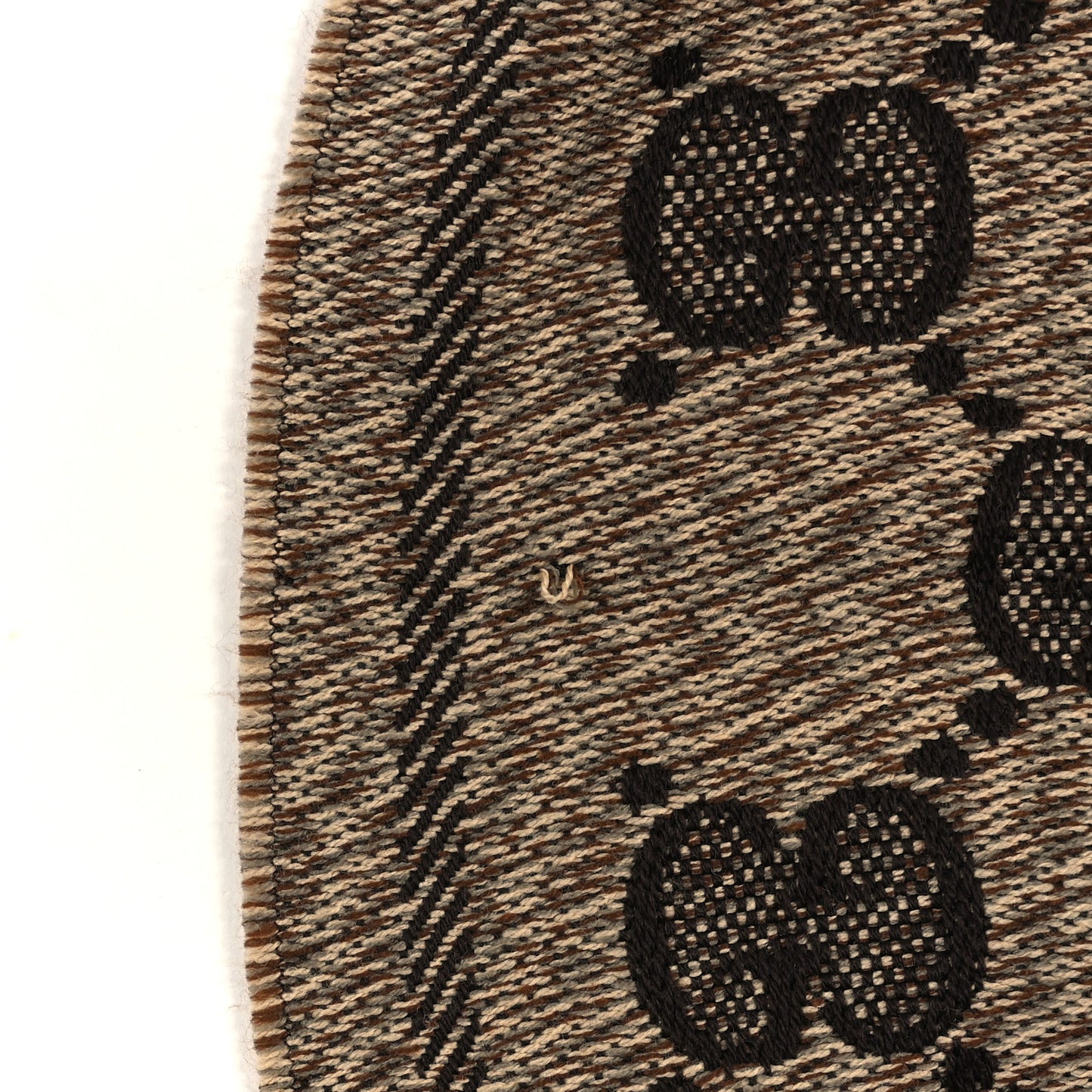 Wool Jacquard GG Monogram Sten Fringe Scarf Beige Dark Brown