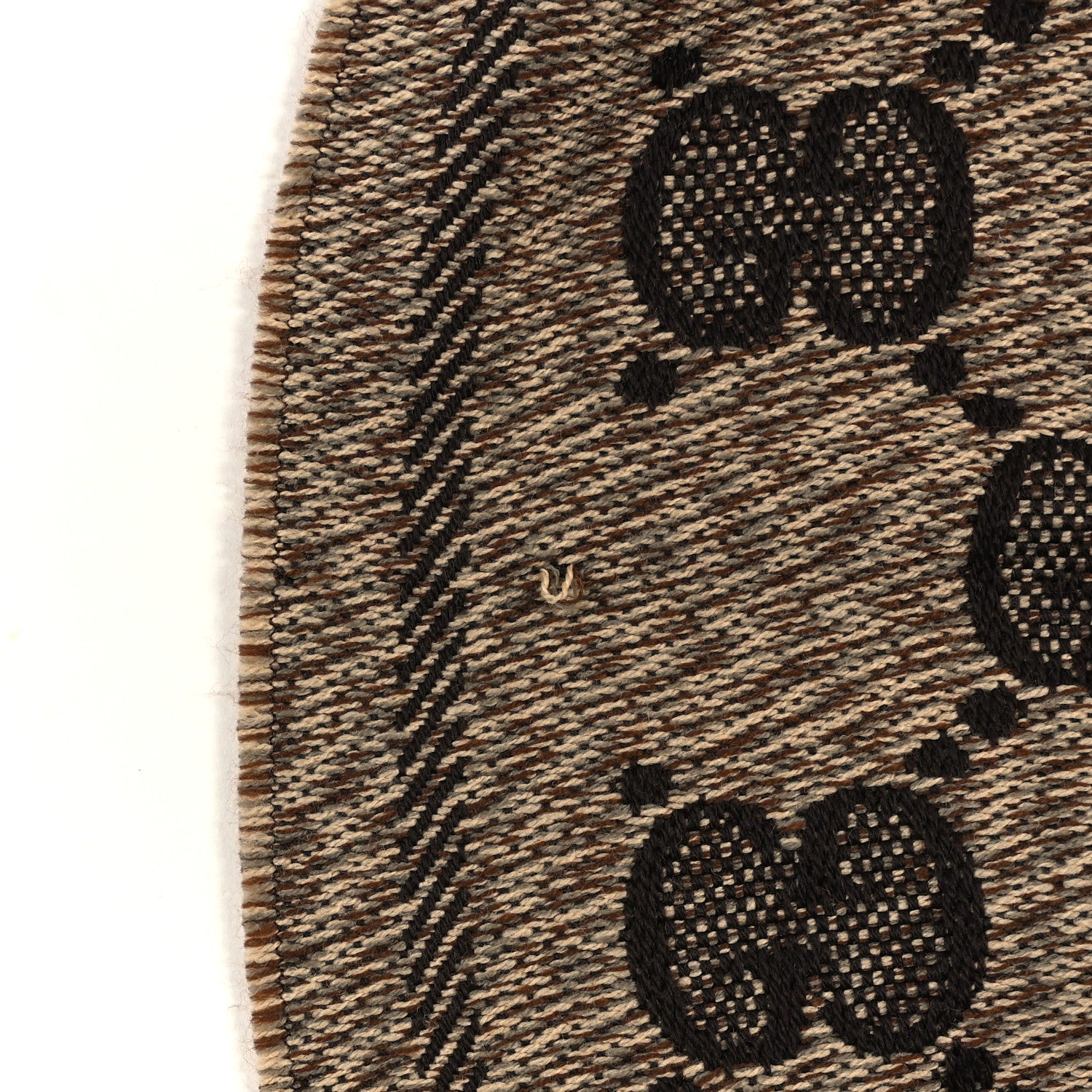 Gucci Wool Jacquard GG Monogram Sten Fringe Scarf Beige Dark Brown 3 of 5