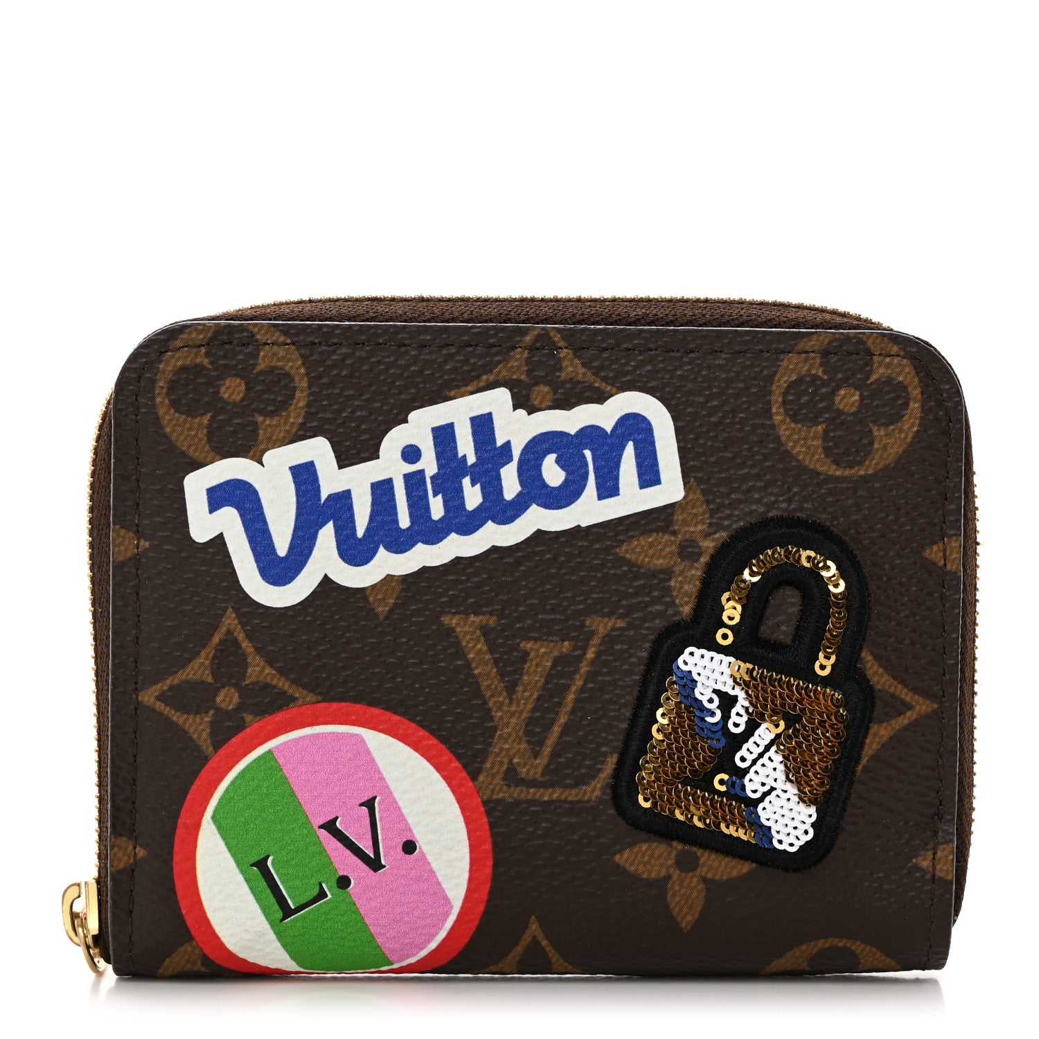 Louis Vuitton Monogram Travel Stickers Zippy Coin Purse 1 of 8