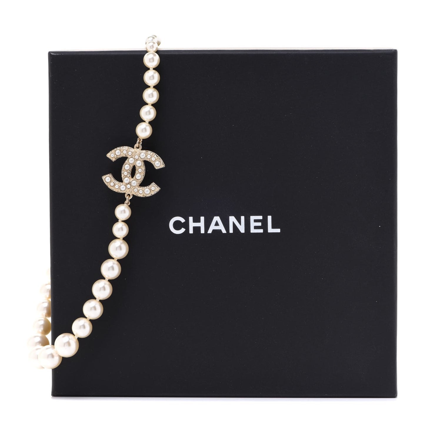 Pearl CC 100th Anniversary Necklace Light Gold