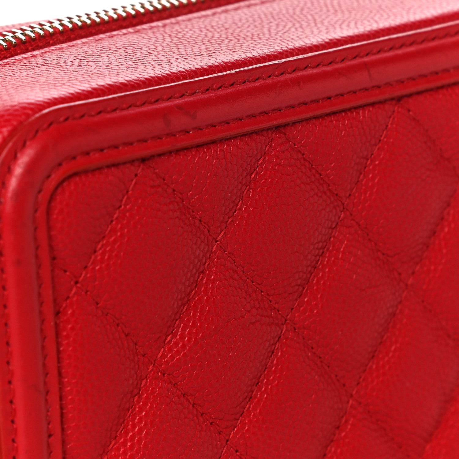 Chanel Caviar Quilted Filigree Vanity Clutch With Chain Red 10 of 12