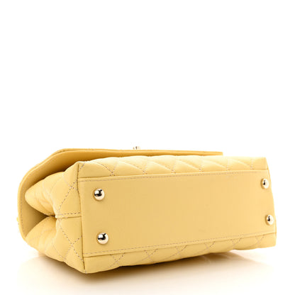 Chanel Caviar Quilted Mini Coco Handle Flap Yellow 4 of 11