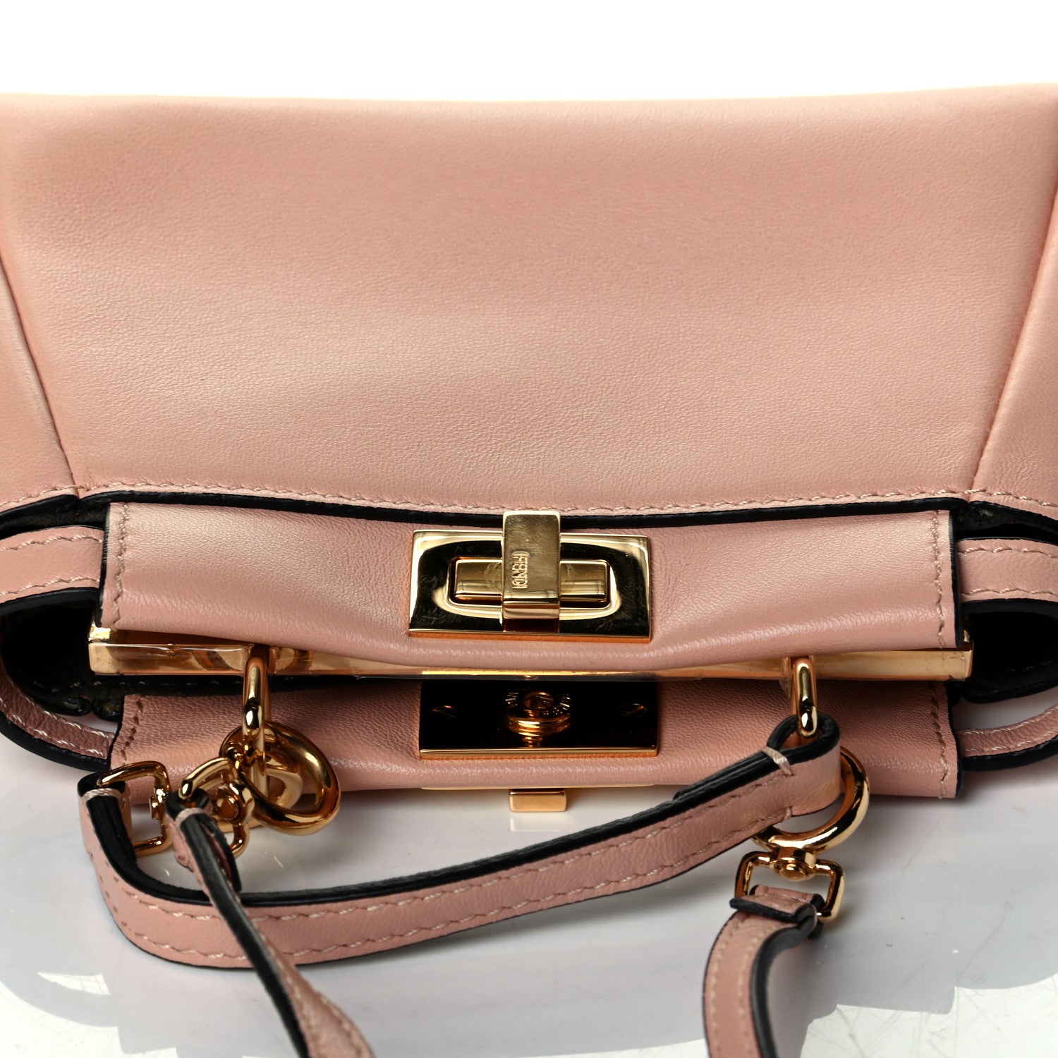 Fendi Shiny Nappa Micro Peekaboo Iconic Satchel Pink 6 of 6