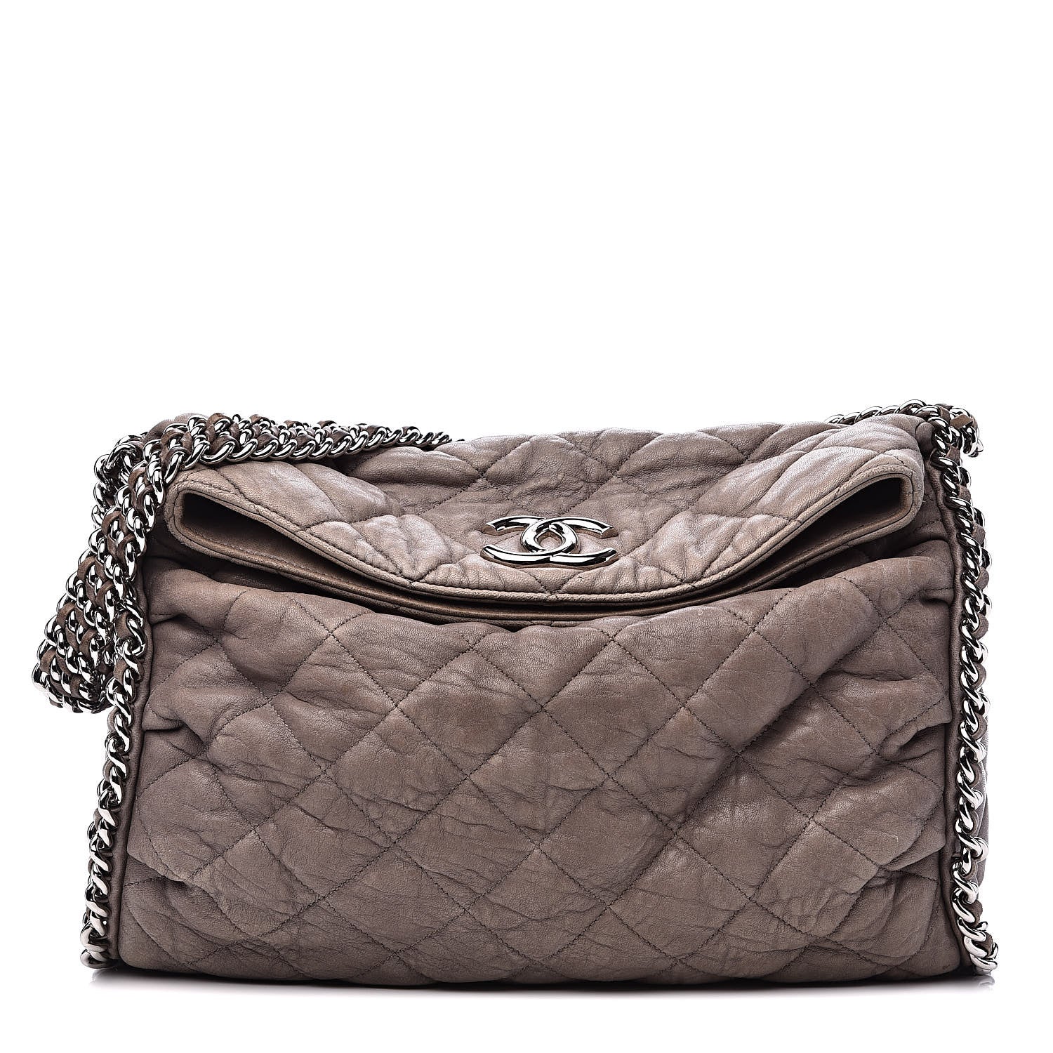 Chanel Washed Lambskin Chain Around Hobo Grey 1 of 16