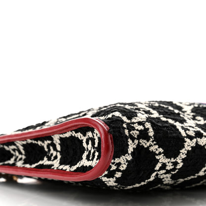 Gucci Tweed GG Monogram Large Rajah Chain Tote Romantic Cherry Black White 10 of 11