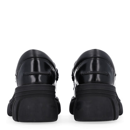 Gucci Magnum Calfskin Nappa Samoa Womens Horsebit Platform Chunky Lug Sole 40mm Loafers 37 Black 6 of 10