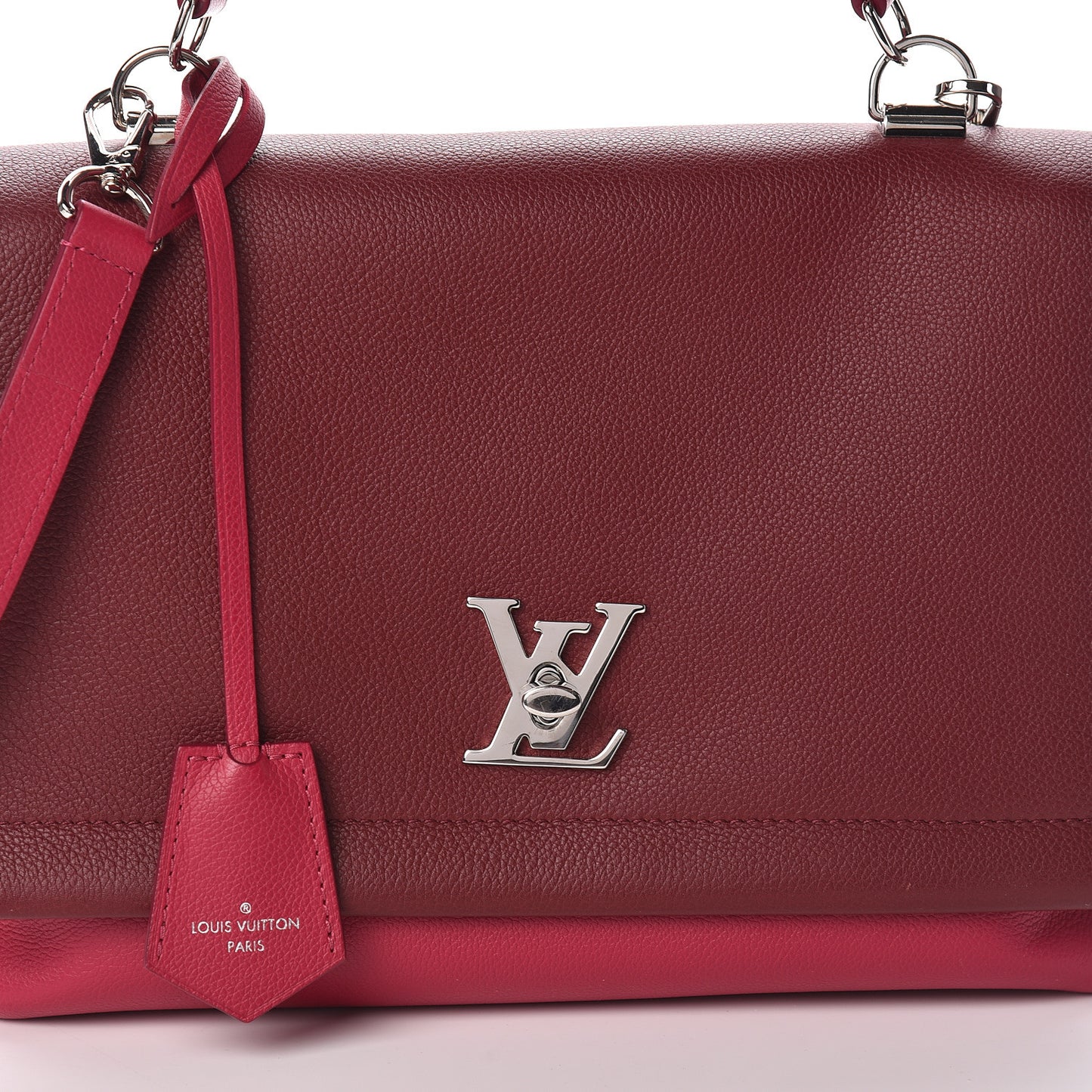 Calfskin Lockme II Top Handle Grenat Dahlia