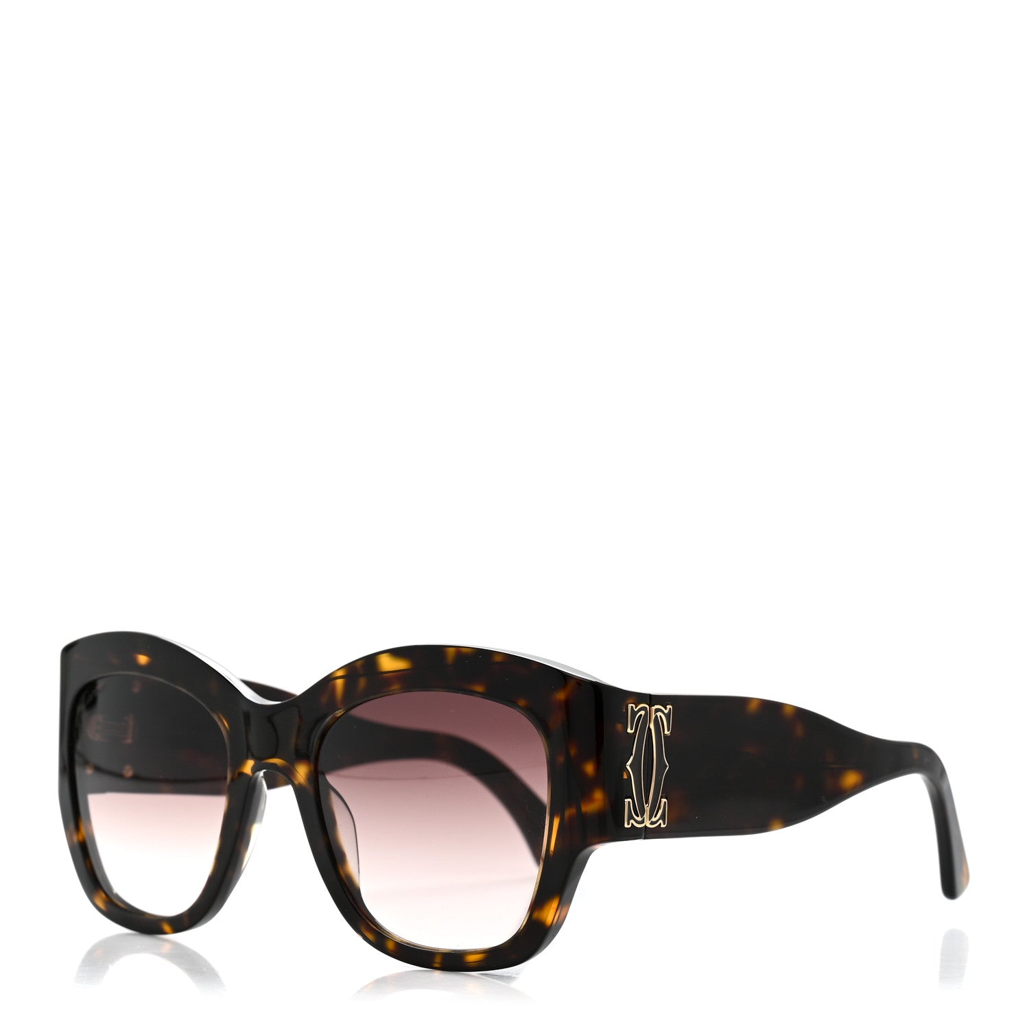 Cartier Acetate C De Cartier Sunglasses CT0304S Tortoise 1 of 8