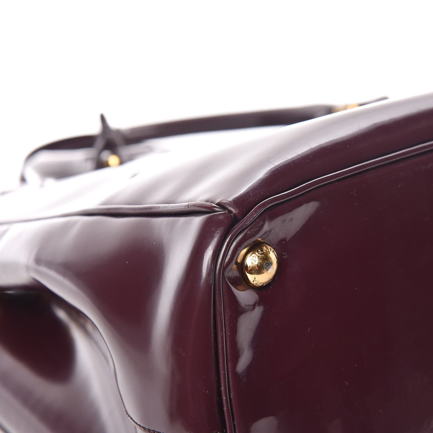 Prada Saffiano Vernice Medium Galleria Double Zip Tote Granato 11 of 15