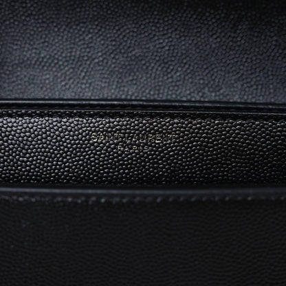 Saint Laurent Grain De Poudre Monogram Cassandra Clasp Bag Black 6 of 9