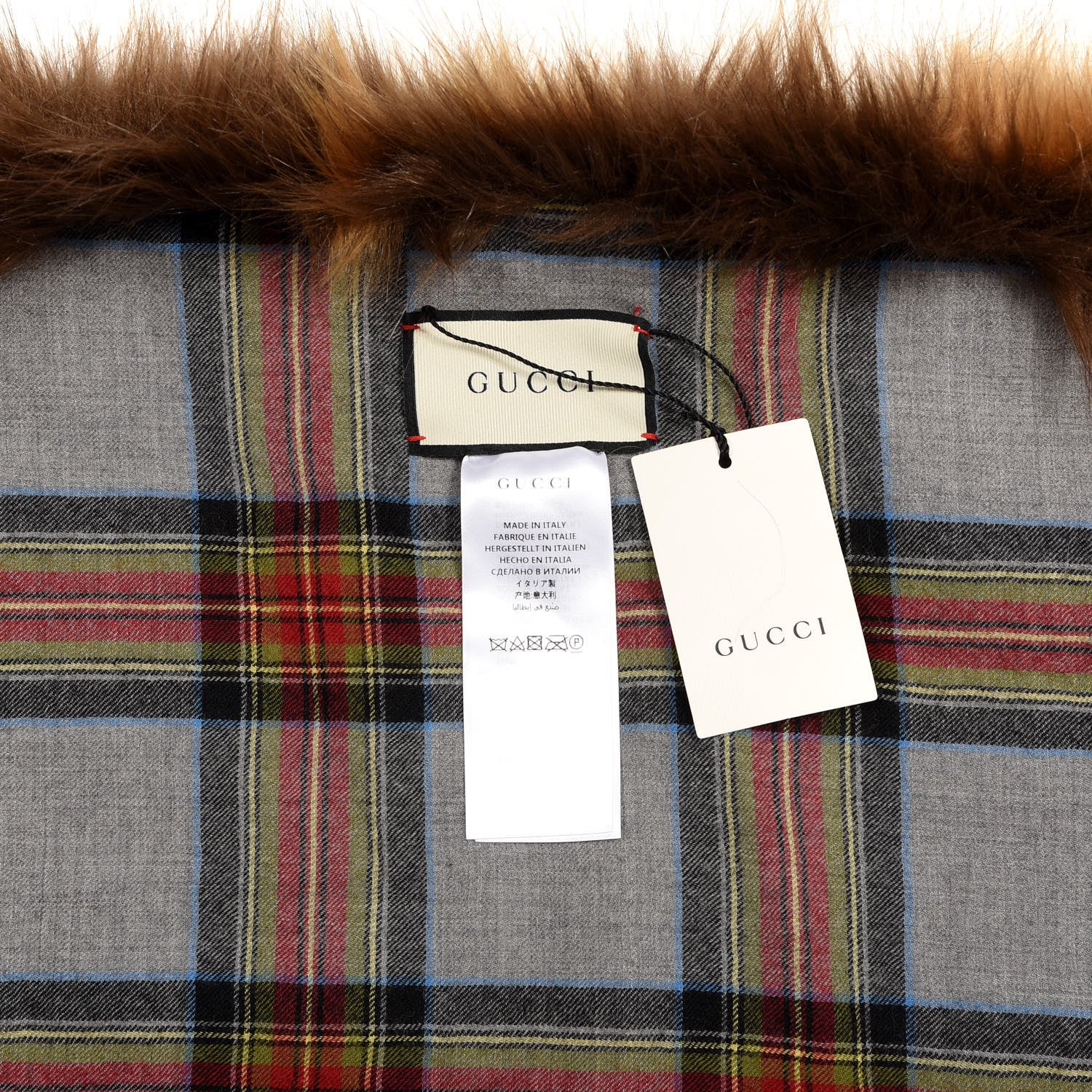 Gucci GG Eco Faux Fur Stole Brown 2 of 4