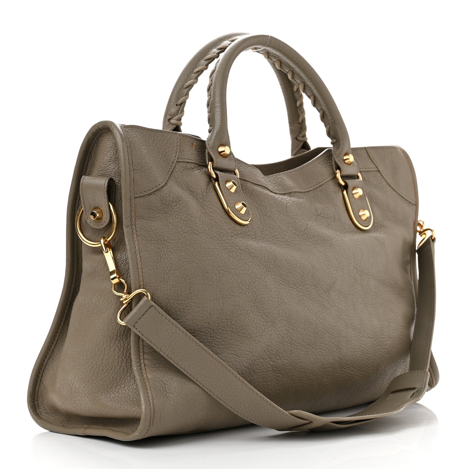 Balenciaga Chevre Gold Metallic Edge Hardware City Gris Taupe 3 of 12
