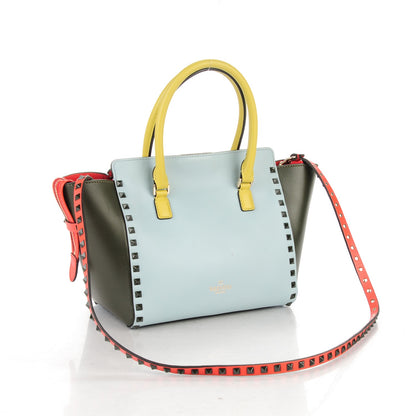 Valentino Garavani Calfskin Colorblock Small Rockstud Double Handle Tote Multicolor 3 of 7