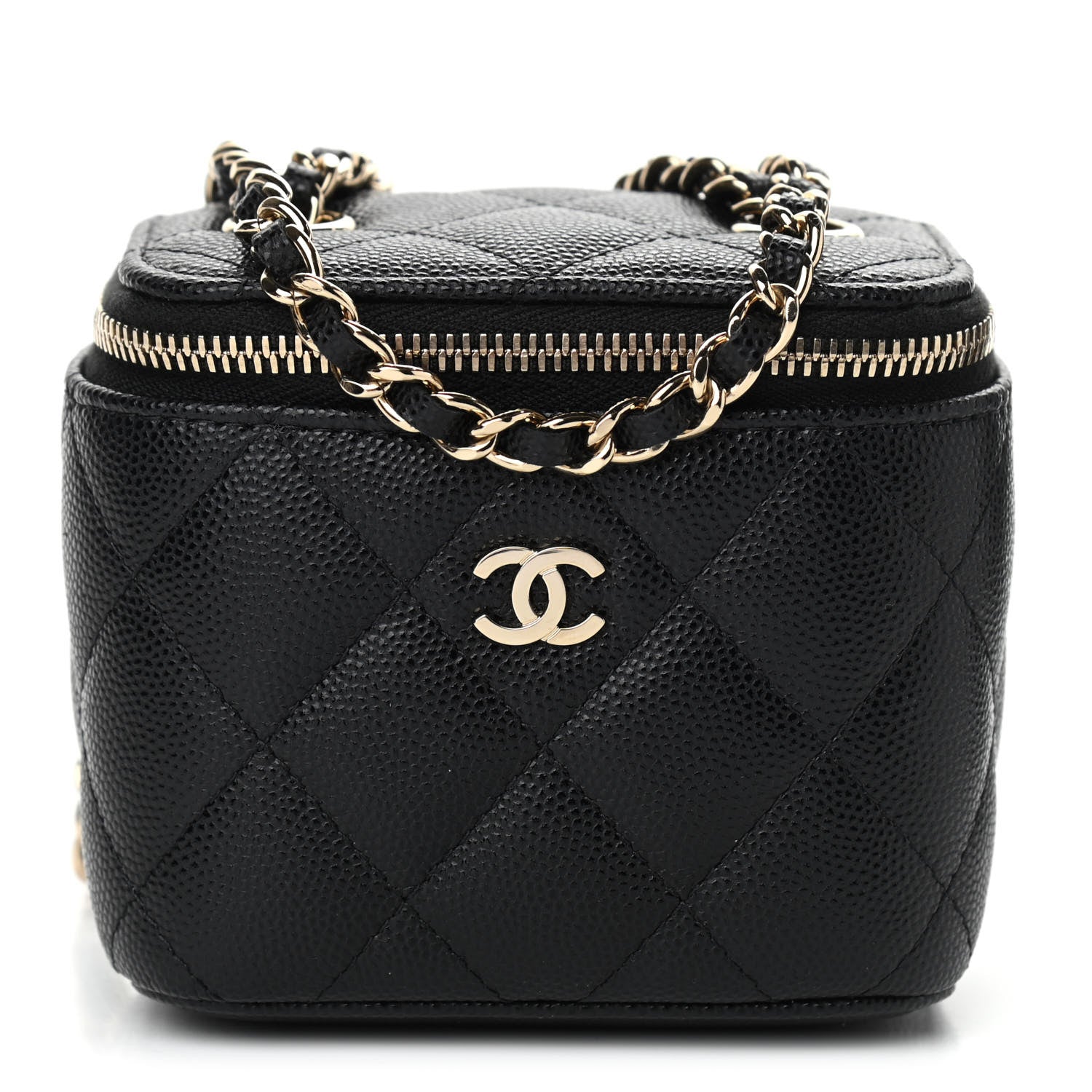 Chanel Caviar Quilted Mini Vanity Case With Chain Black 1 of 11