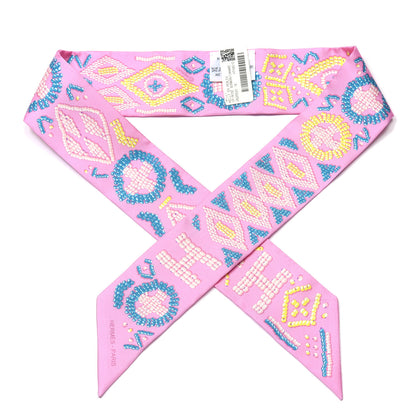 Hermes Silk Kelly En Perles Twilly Rose Bonbon Canard 1 of 4