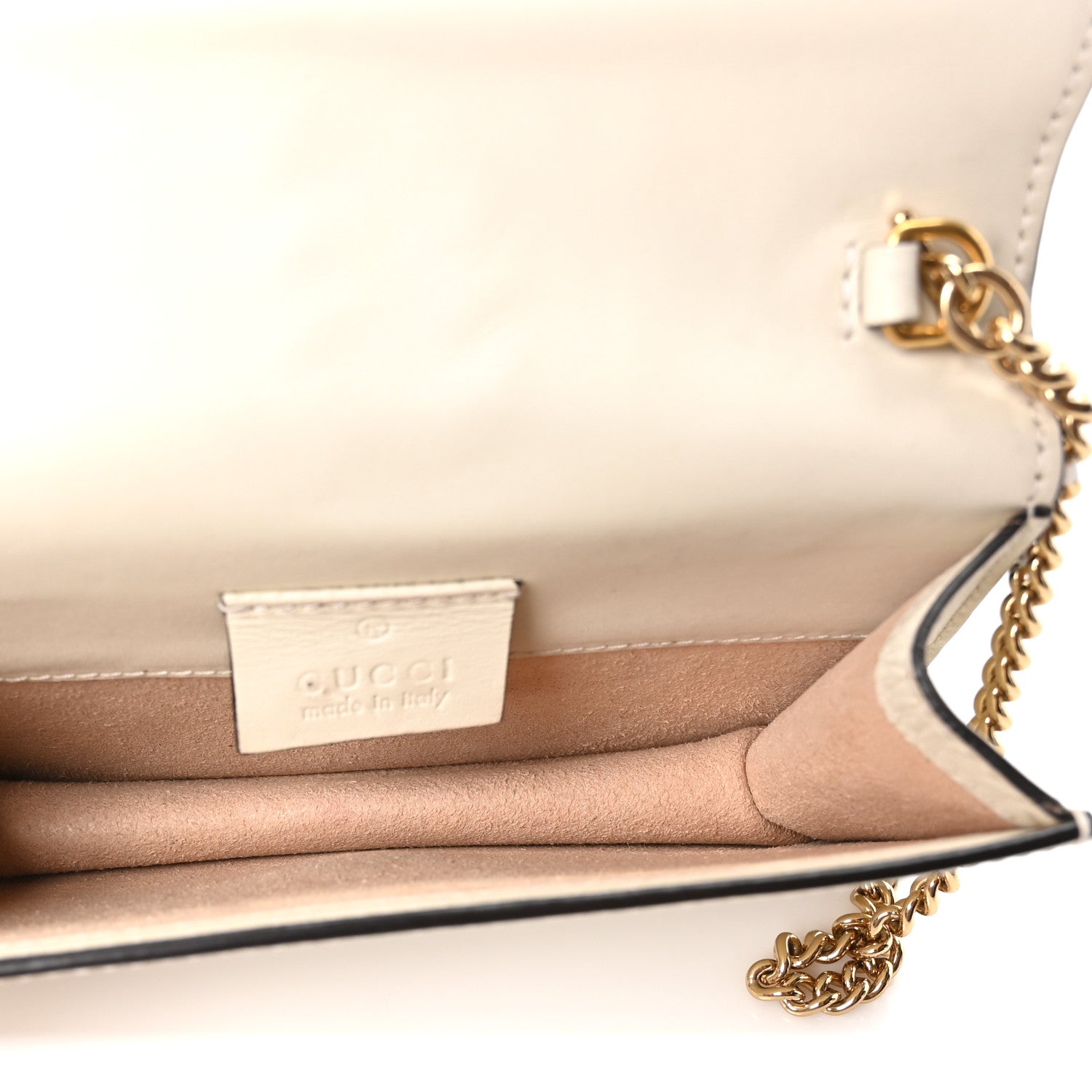 Gucci Calfskin Super Mini Sylvie Chain Shoulder Bag White 5 of 10