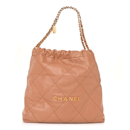 Chanel Shiny Calfskin Quilted Chanel 22 Camel 1 of 13