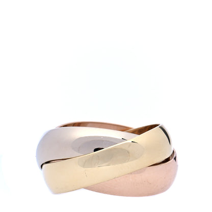 Cartier 18K Pink Yellow White Gold Large Trinity Ring 52 6 1 of 6