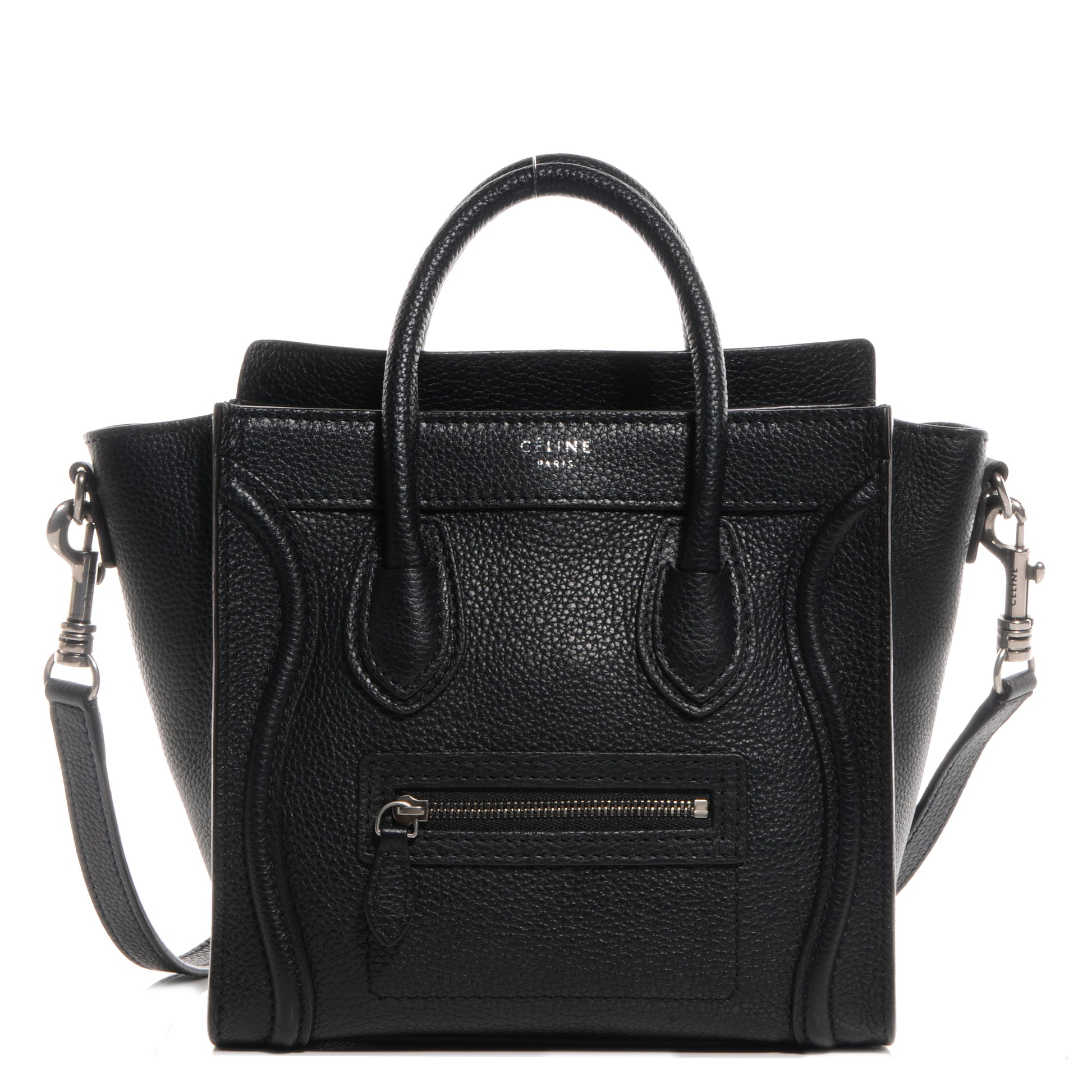 Celine Drummed Leather Nano Luggage Black 1 of 7