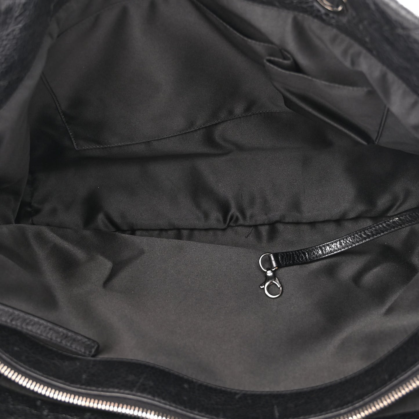 Glazed Calfskin Large On The Road Tote Black