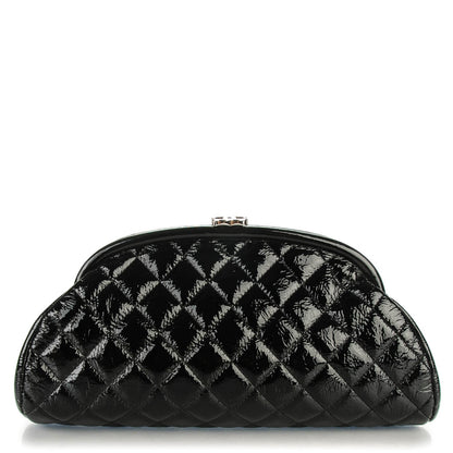 Chanel Distressed Patent Quilted Timeless Clutch Black 1 of 7