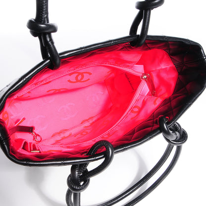 Chanel Calfskin Quilted Medium Cambon Tote Black White 5 of 7