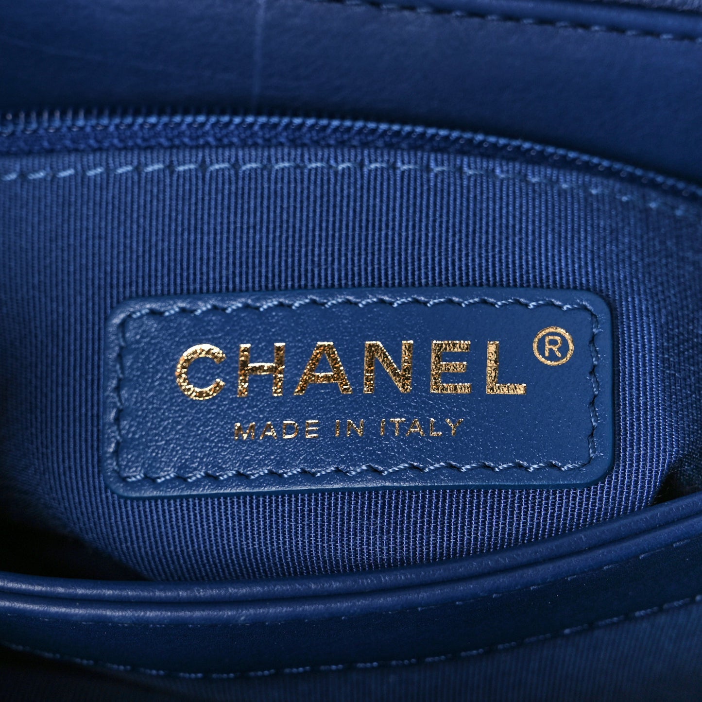 Calfskin Quilted Small Gold Top Handle Flap Blue
