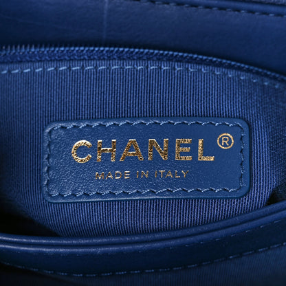 Chanel Calfskin Quilted Small Gold Top Handle Flap Blue 6 of 12