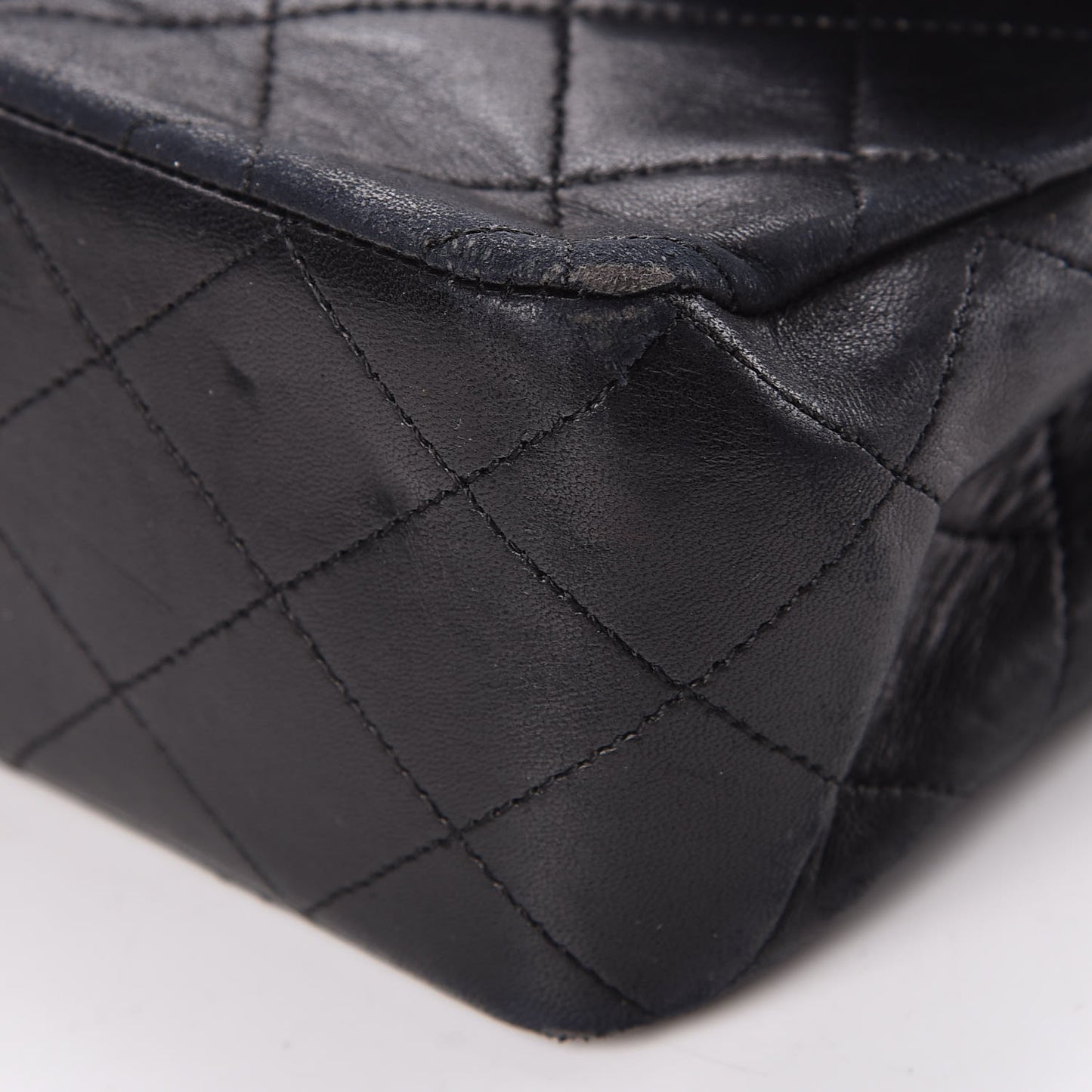 Lambskin Quilted Medium Double Flap Black